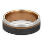 Rose Gold and Titanium Wedding Band, Mixed Metals Wedding Ring-4359 - Jewelry by Johan