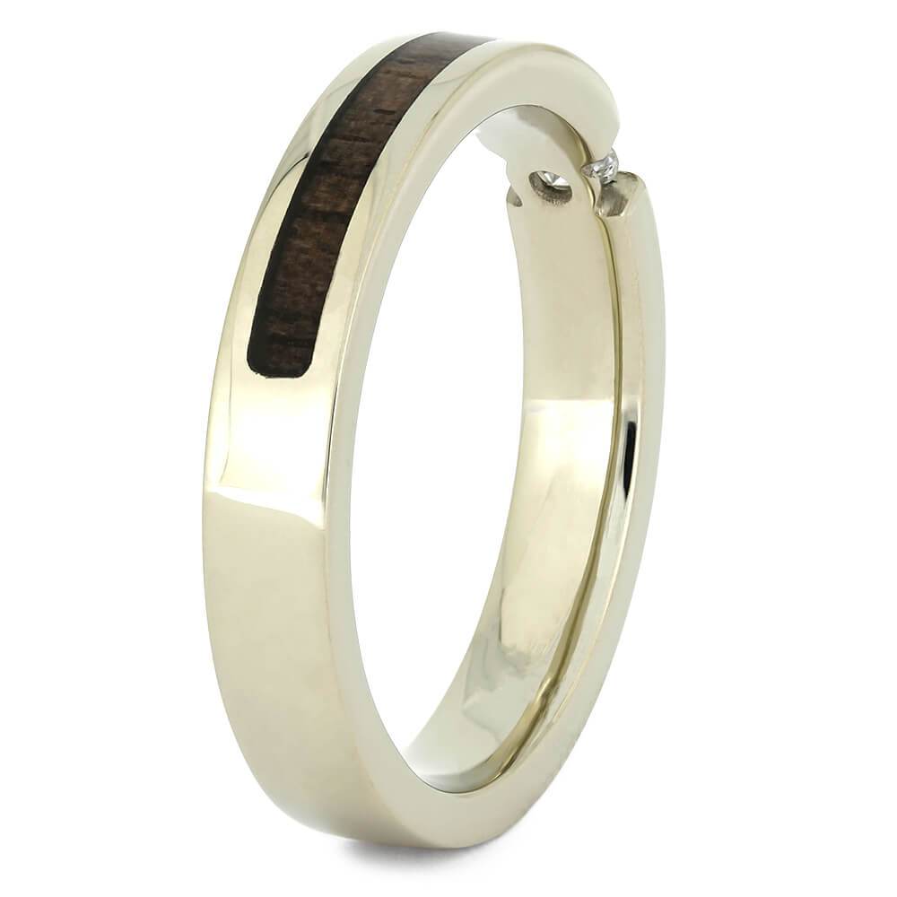 Diamond Engagement Ring with Walnut Wood Inlays-4364 - Jewelry by Johan