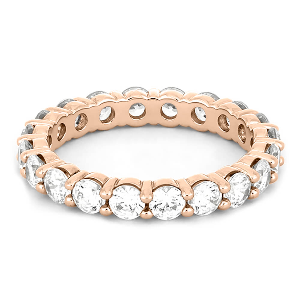 Women's 3mm Diamond Eternity Solid Gold Wedding Band - Jewelry by Johan