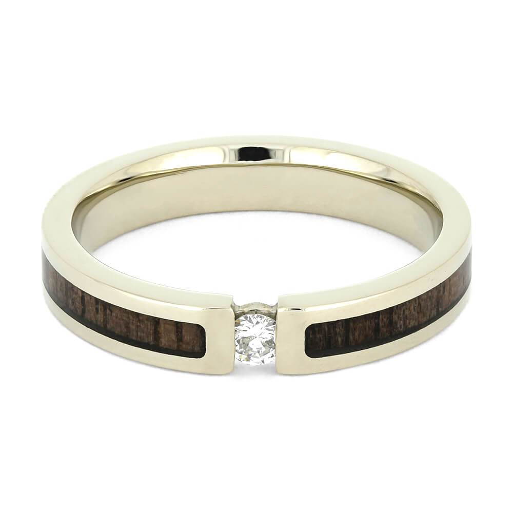 Diamond Engagement Ring with Walnut Wood Inlays-4364 - Jewelry by Johan