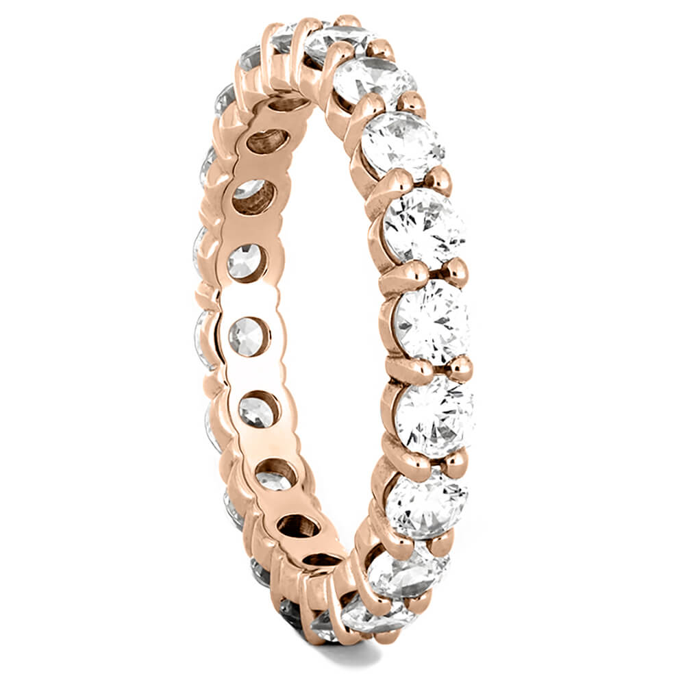 Women's 3mm Diamond Eternity Solid Gold Wedding Band - Jewelry by Johan