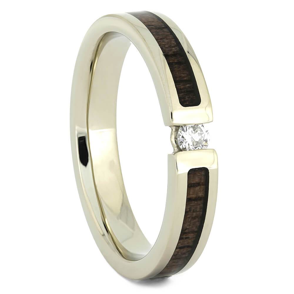 Diamond Engagement Ring with Walnut Wood Inlays-4364 - Jewelry by Johan