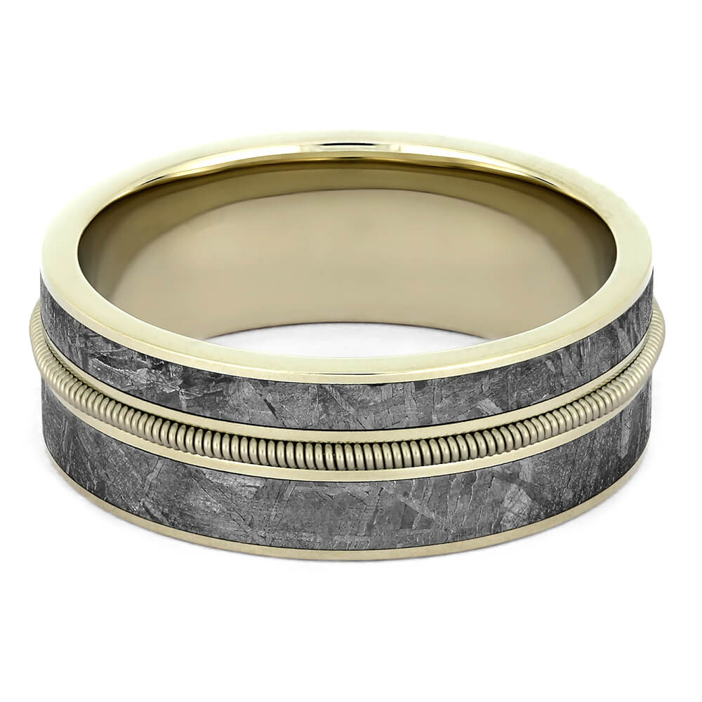 Cello String Ring with Gibeon Meteorite in White Gold-4369 - Jewelry by Johan