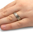 Men's Claddagh Ring in White Gold with Gibeon Meteorite-4372 - Jewelry by Johan