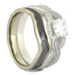 Gibeon Meteorite Shadow Band for Twist Engagement Rings-4131 - Jewelry by Johan