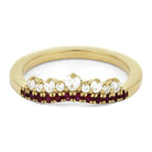 Yellow Gold Shadow Band with Rubies and Moissanites-4378 - Jewelry by Johan