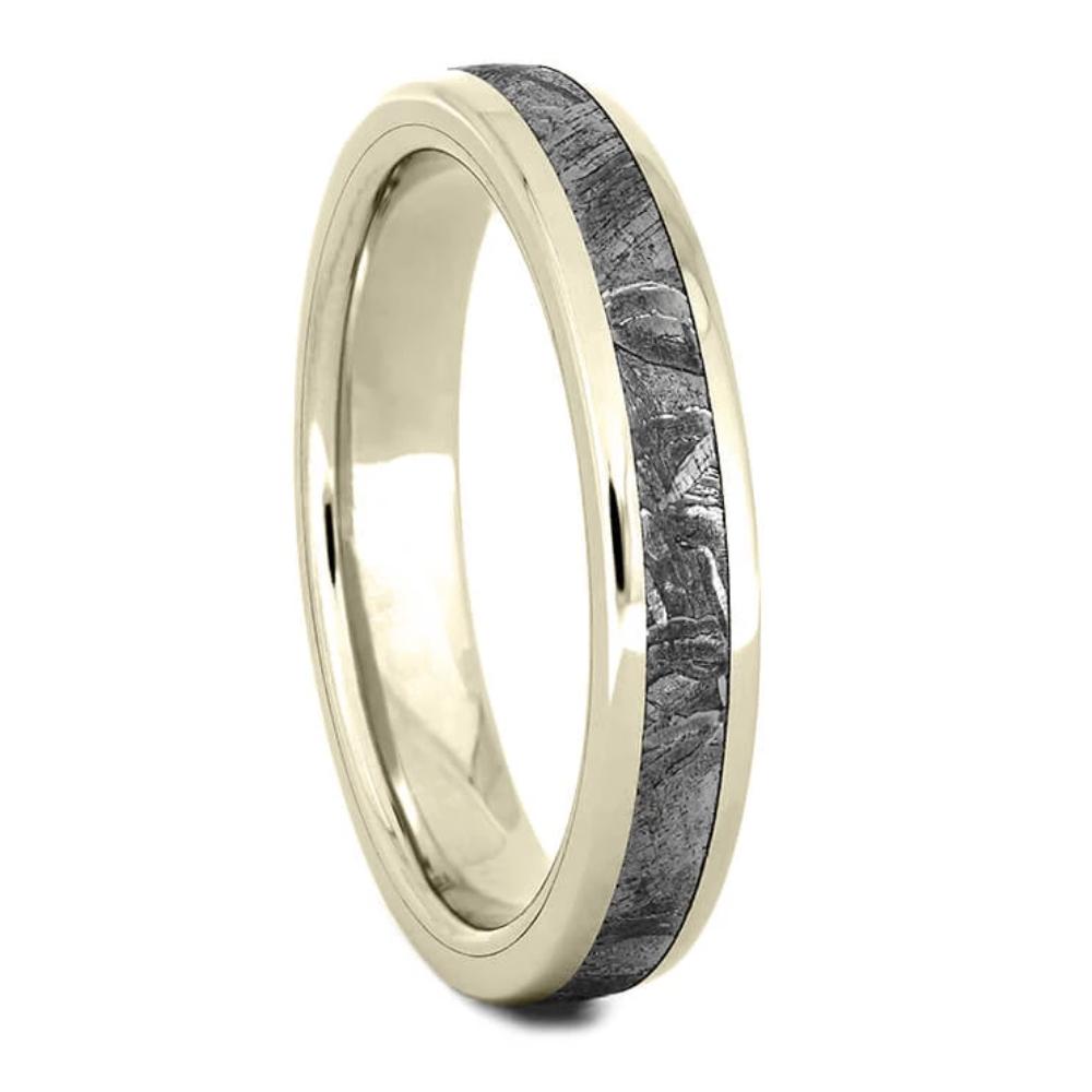 Thin White Gold Meteorite Wedding Band 3.5 mm-4381WG - Jewelry by Johan