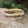 Yellow Gold Women's Wedding Band With Meteorite
