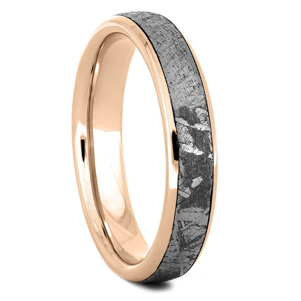 Solid Gold Meteorite Wedding Band, 4mm Band - Jewelry by Johan