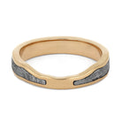 Rose Gold Women's Wedding Band with Gibeon Meteorite-4429 - Jewelry by Johan