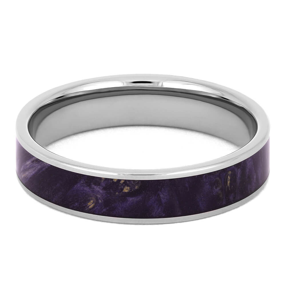 Handmade Wedding Band with Purple Box Elder Wood Burl-4433 - Jewelry by Johan