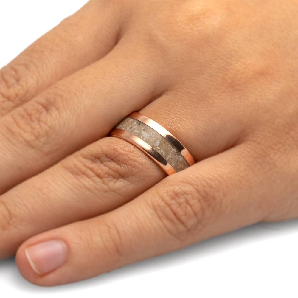 Rose gold cremation on sale ring