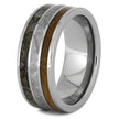 Meteorite, Dino Bone & Whiskey Oak Wedding Band-4437 - Jewelry by Johan