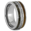 Meteorite, Dino Bone & Whiskey Oak Wedding Band-4437 - Jewelry by Johan