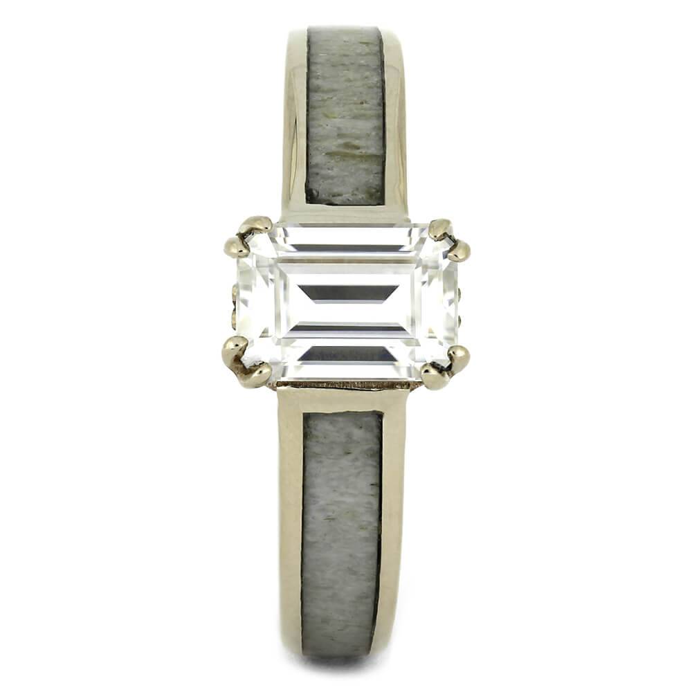 Antler Engagement Ring with Emerald Cut Moissanite-4439 - Jewelry by Johan