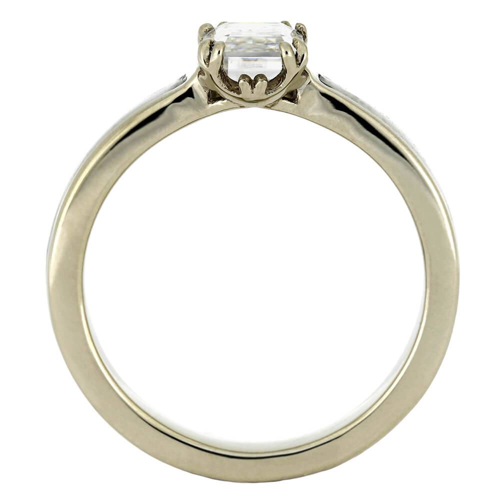 Antler Engagement Ring with Emerald Cut Moissanite-4439 - Jewelry by Johan