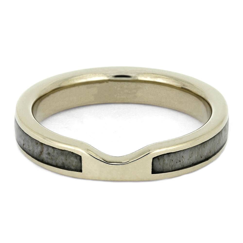 Solid Gold and Antler Wedding Band
