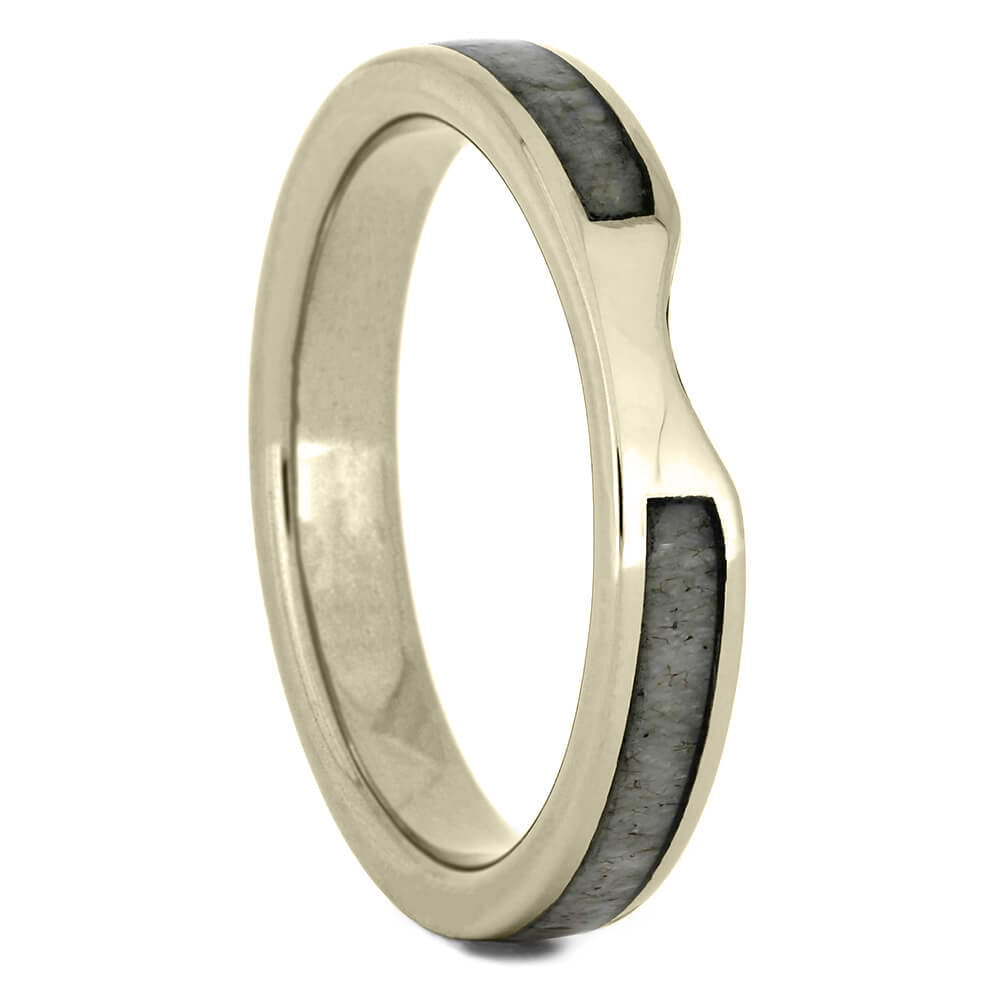 Solid Gold and Antler Wedding Band