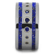 Wide Blue Sapphire Wedding Band with Navy Blue Stardust™-4443 - Jewelry by Johan