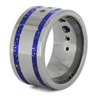 Wide Blue Sapphire Wedding Band with Navy Blue Stardust™-4443 - Jewelry by Johan