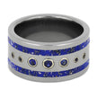 Wide Blue Sapphire Wedding Band with Navy Blue Stardust™-4443 - Jewelry by Johan