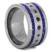 Wide Blue Sapphire Wedding Band with Navy Blue Stardust™-4443 - Jewelry by Johan