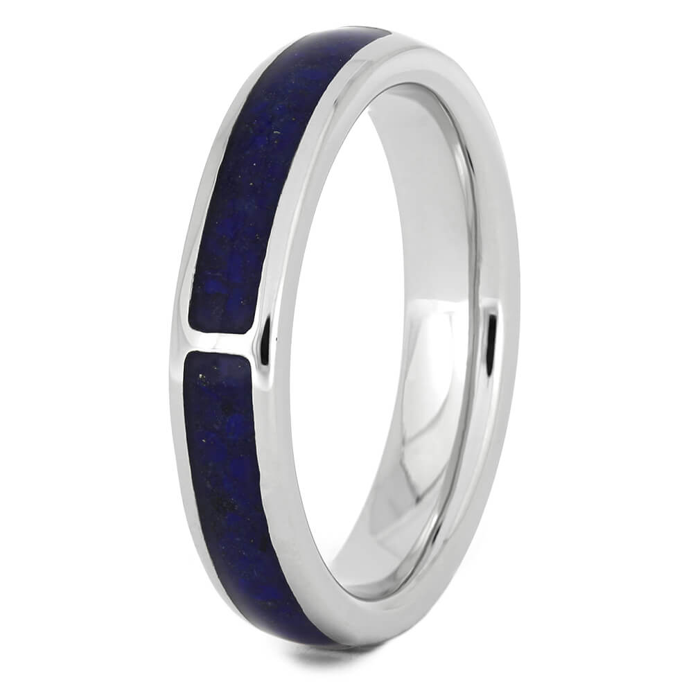 Lapis Lazuli Wedding Band in Platinum-4444 - Jewelry by Johan