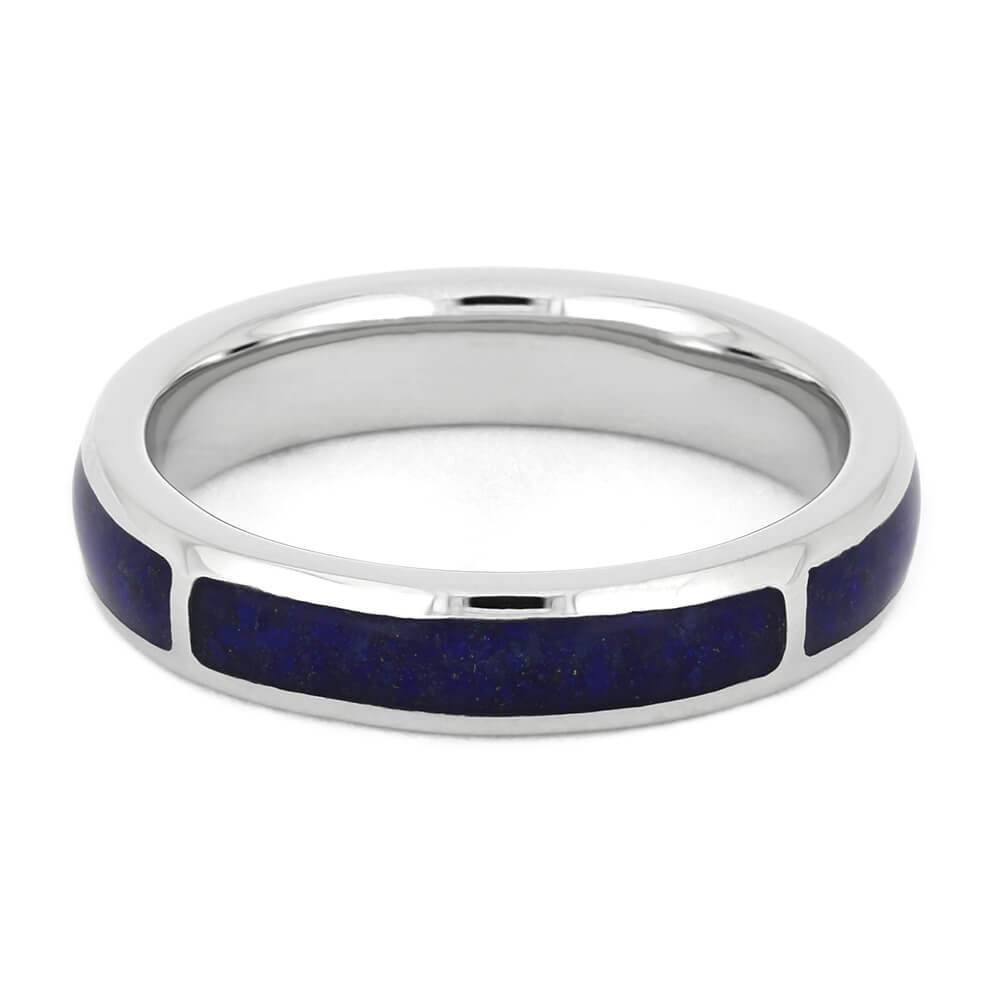 Lapis Lazuli Wedding Band in Platinum-4444 - Jewelry by Johan