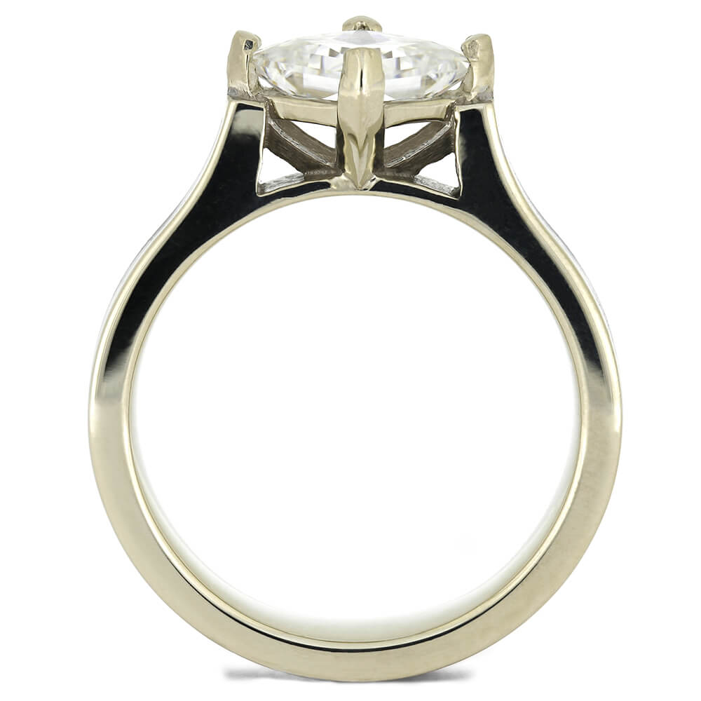 Mother of Pearl Engagement Ring with Solitaire Moissanite-4446 - Jewelry by Johan