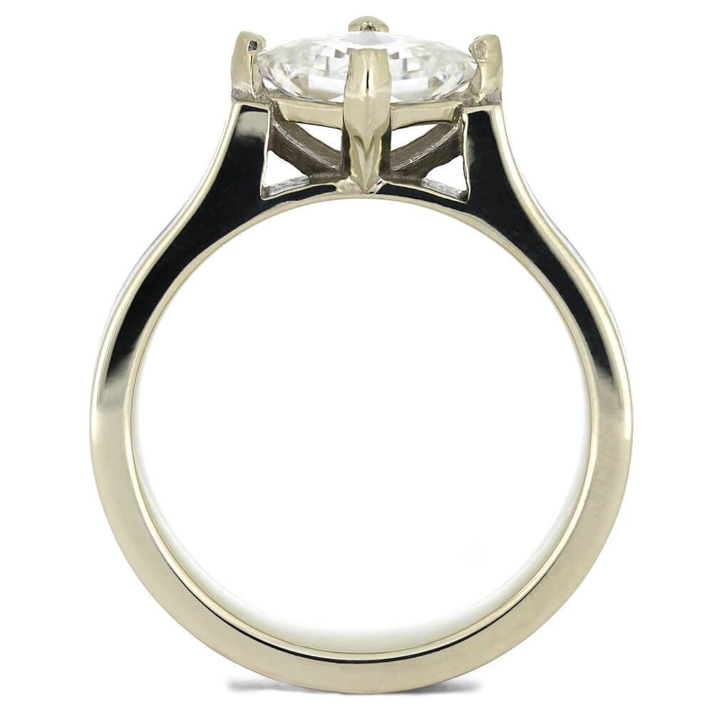 Mother of Pearl Engagement Ring with Solitaire Moissanite-4446 - Jewelry by Johan