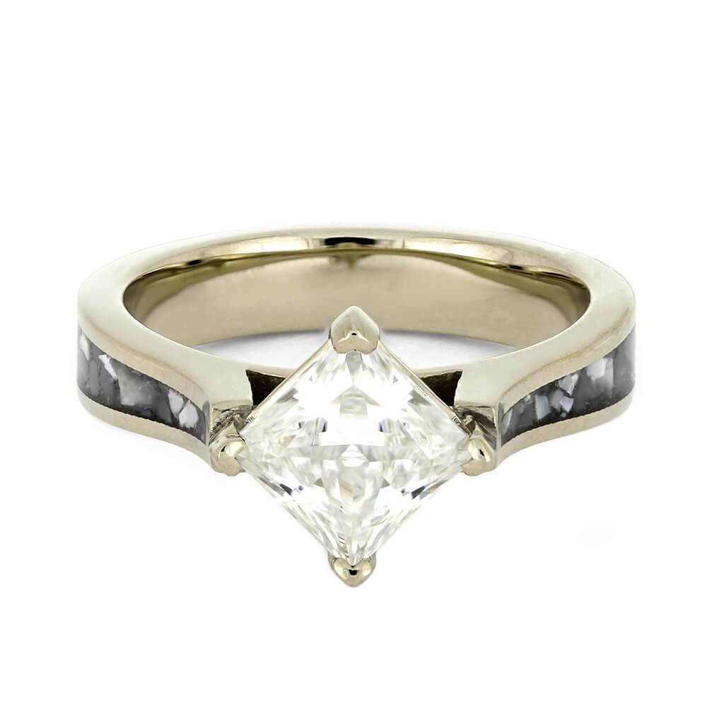 Mother of Pearl Engagement Ring with Solitaire Moissanite-4446 - Jewelry by Johan