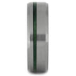 Men's Matte Titanium Wedding Band with Green Wood Pinstripe-4451 - Jewelry by Johan