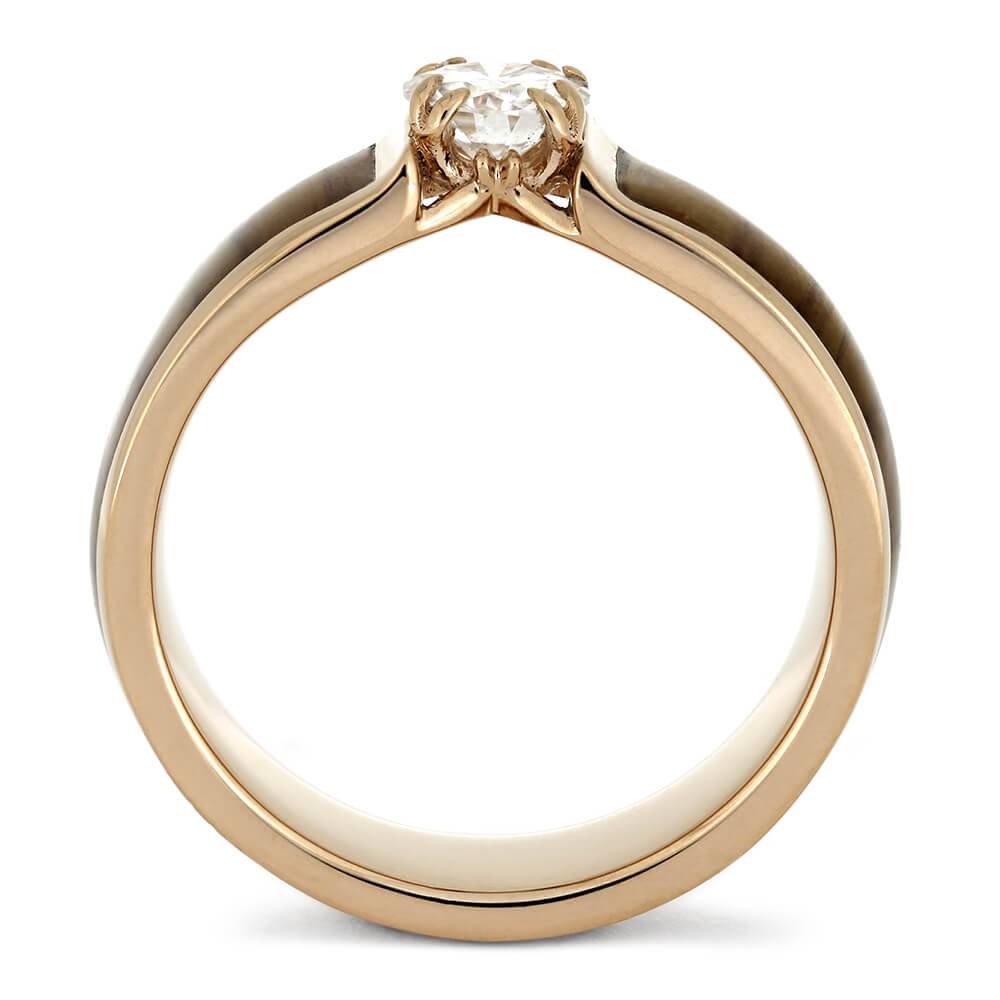 Rose Gold Engagement Ring with Rosewood Inlay-4452 - Jewelry by Johan