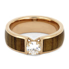 Rose Gold Engagement Ring with Rosewood Inlay-4452 - Jewelry by Johan