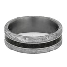 Lava Ring with Meteorite and Matte Titanium-4457 - Jewelry by Johan