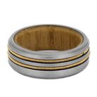 Double Guitar String Ring with Oak Wood Sleeve-4466 - Jewelry by Johan
