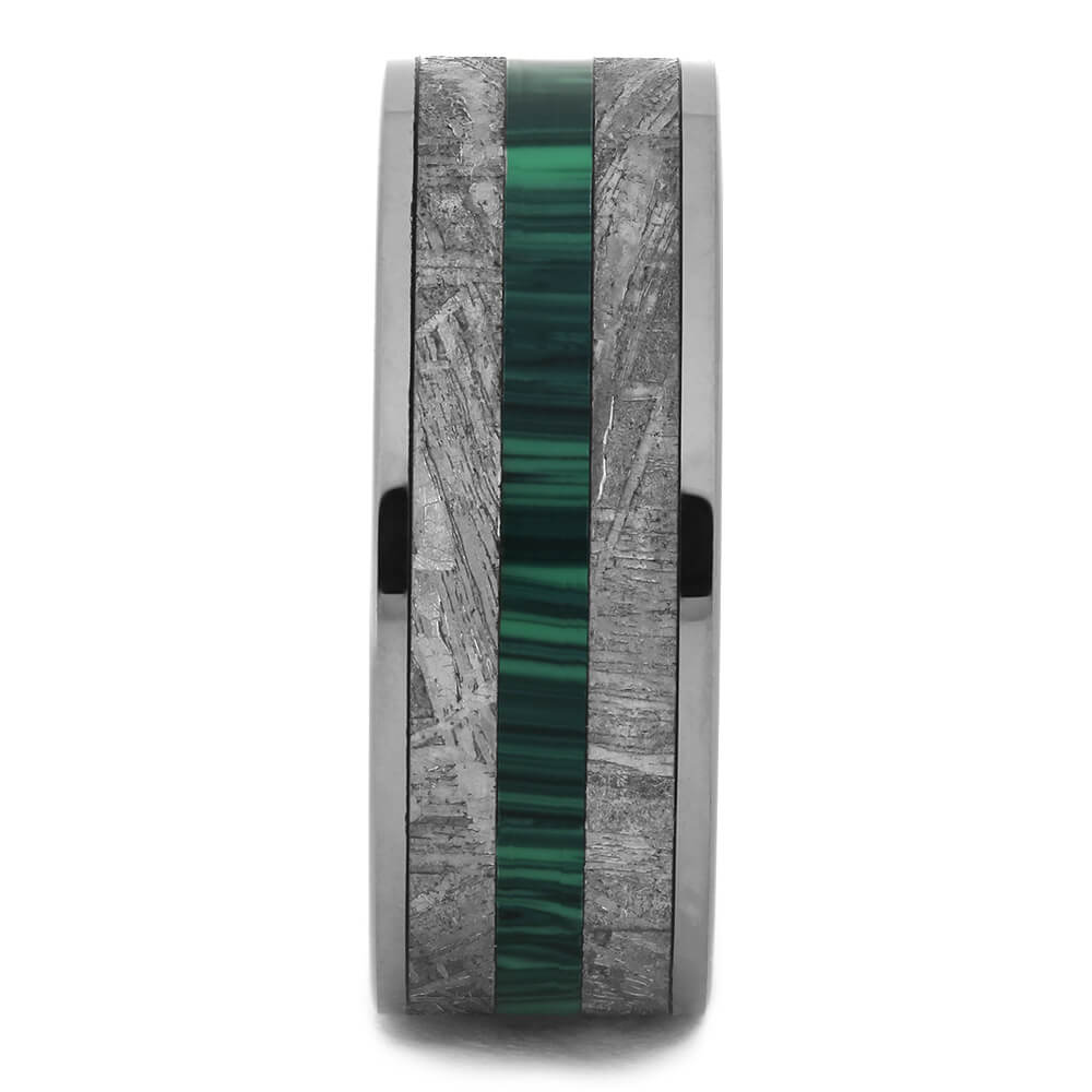 Tungsten Ring with Malachite & Meteorite-4473 - Jewelry by Johan