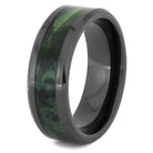 Green Box Elder Wedding Band in Black Ceramic-4479 - Jewelry by Johan