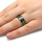 Green Box Elder Wedding Band in Black Ceramic-4479 - Jewelry by Johan