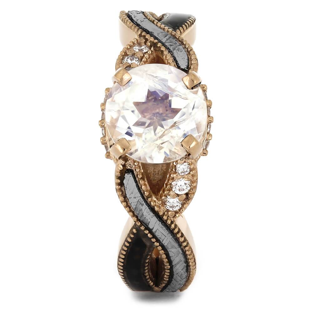 Moonstone Engagement Ring Twist Shank-4485 - Jewelry by Johan