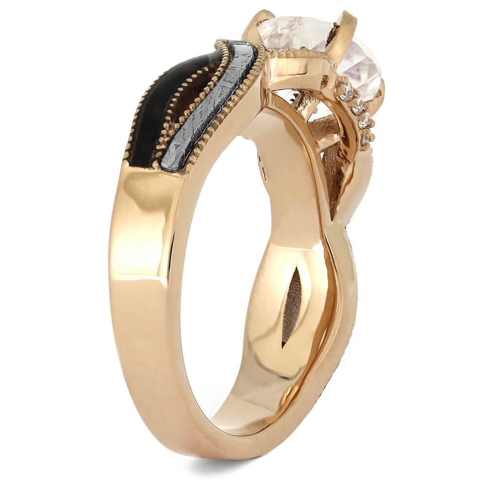 Moonstone Engagement Ring Twist Shank-4485 - Jewelry by Johan