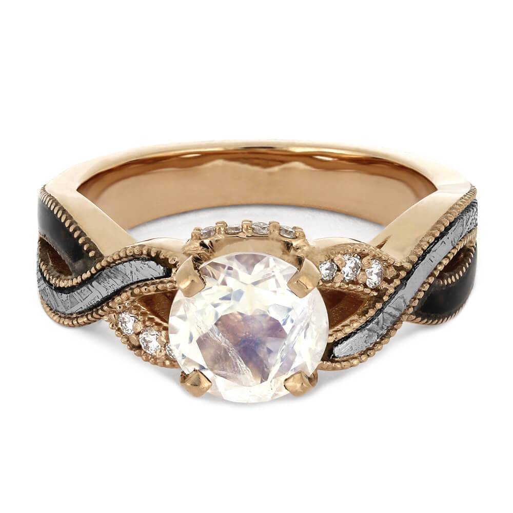 Moonstone Engagement Ring Twist Shank-4485 - Jewelry by Johan