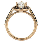 Pear Halo Engagement Ring with Black Diamonds-4486 - Jewelry by Johan