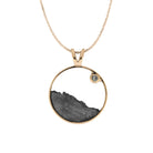Meteorite Moonscape Necklace with Moissanite-4492-M - Jewelry by Johan