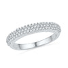 Triple Row Diamond Wedding Band in Sterling Silver-SHRA029011-SS - Jewelry by Johan