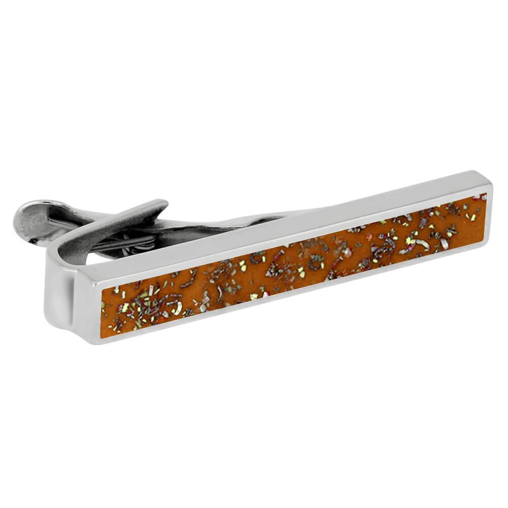Orange Stardust Tie Clip