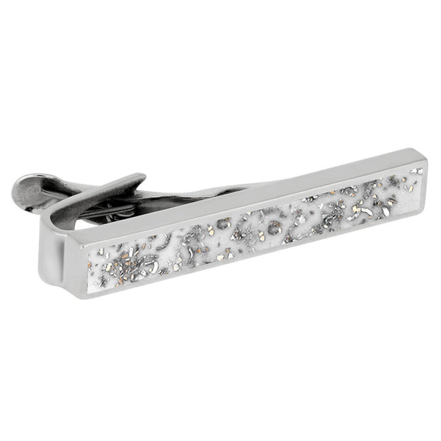White Stardust Tie Clip