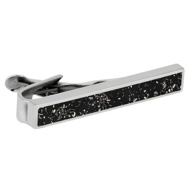 Black Stardust Tie Clip