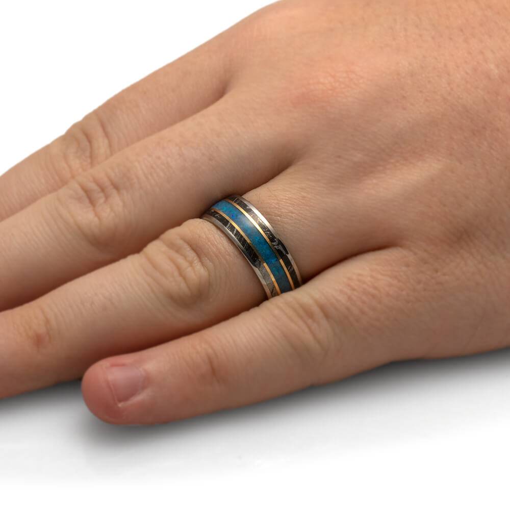 Opal and Mokume Gane Wedding Band