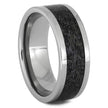 Men's Titanium Wedding Band with Black Antler Inlay-4513-BK - Jewelry by Johan